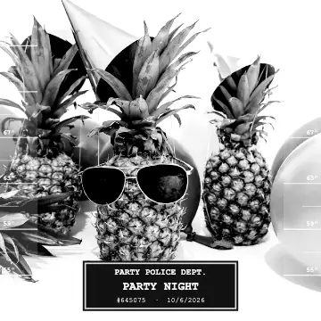 Mugshot effect on a pineapple — online photo booth