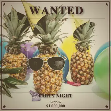 Wanted effect on a pineapple — online photo booth