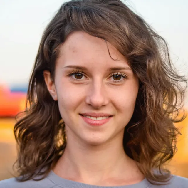 Portrait of a young woman without an effect, for comparison